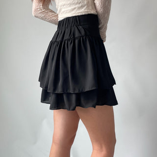Lace Chiffon Tiered Mini Skirt 🇰🇷