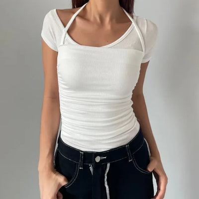 High-Quality 🇰🇷 Layered Ribbed Balletcore T-Shirt