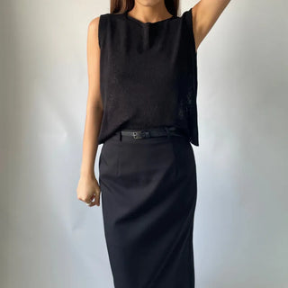 Back Slit Sleeveless Summer See-through Knit 🇰🇷