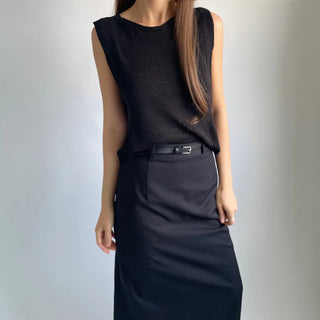 Back Slit Sleeveless Summer See-through Knit 🇰🇷