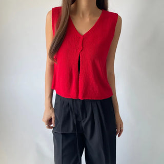 Back Slit Sleeveless Summer See-through Knit 🇰🇷