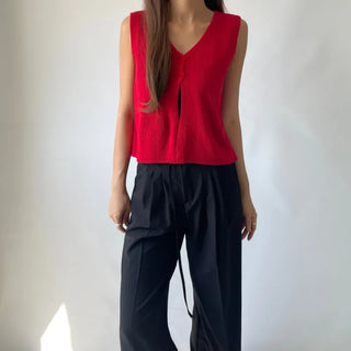 Back Slit Sleeveless Summer See-through Knit 🇰🇷