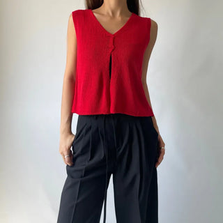 Back Slit Sleeveless Summer See-through Knit 🇰🇷