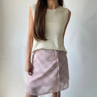 Back Slit Sleeveless Summer See-through Knit 🇰🇷
