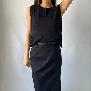 Back Slit Sleeveless Summer See-through Knit 🇰🇷