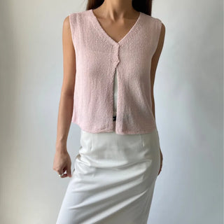 Back Slit Sleeveless Summer See-through Knit 🇰🇷