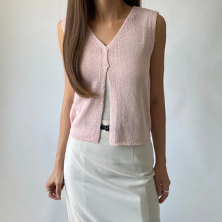 Back Slit Sleeveless Summer See-through Knit 🇰🇷