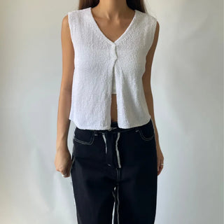 Back Slit Sleeveless Summer See-through Knit 🇰🇷
