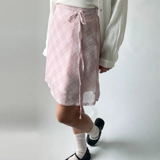 Chiffon Check Midi Balletcore Skirt