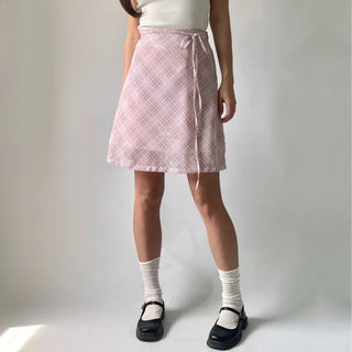 Chiffon Check Midi Balletcore Skirt