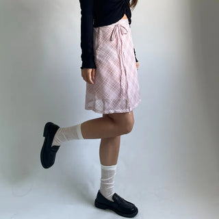 Chiffon Check Midi Balletcore Skirt