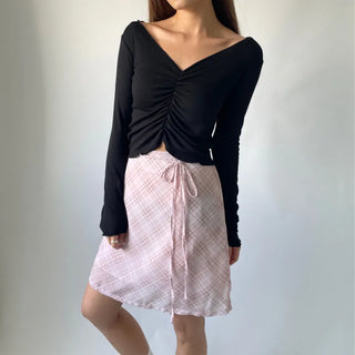 Chiffon Check Midi Balletcore Skirt