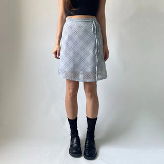 Chiffon Check Midi Balletcore Skirt