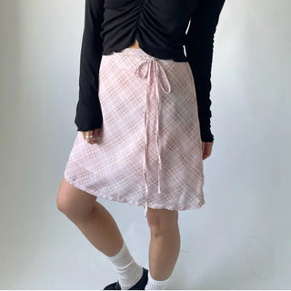 Chiffon Check Midi Balletcore Skirt