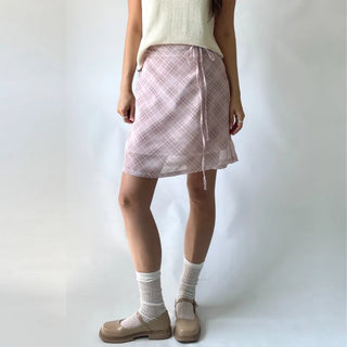 Chiffon Check Midi Balletcore Skirt