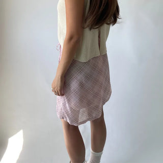 Chiffon Check Midi Balletcore Skirt