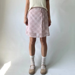 Chiffon Check Midi Balletcore Skirt