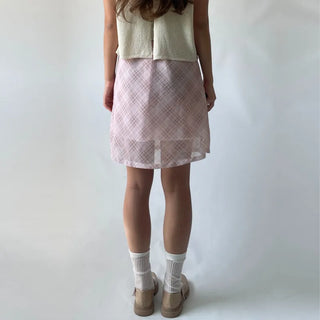 Chiffon Check Midi Balletcore Skirt