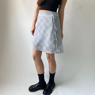 Chiffon Check Midi Balletcore Skirt