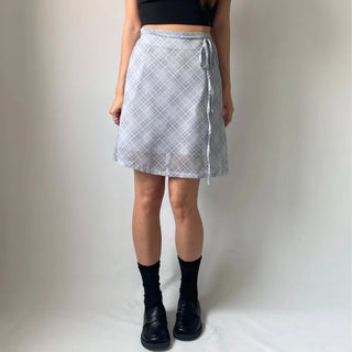 Chiffon Check Midi Balletcore Skirt