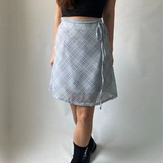 Chiffon Check Midi Balletcore Skirt