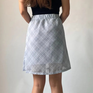 Chiffon Check Midi Balletcore Skirt
