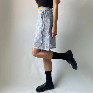 Chiffon Check Midi Balletcore Skirt