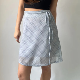 Chiffon Check Midi Balletcore Skirt