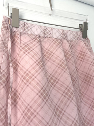 Chiffon Check Midi Balletcore Skirt