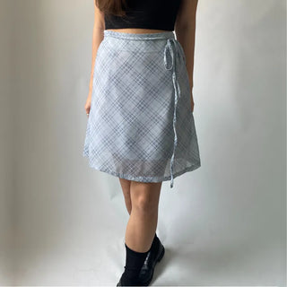 Chiffon Check Midi Balletcore Skirt