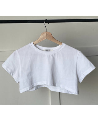 Underboob layered short crop short-sleeve tee