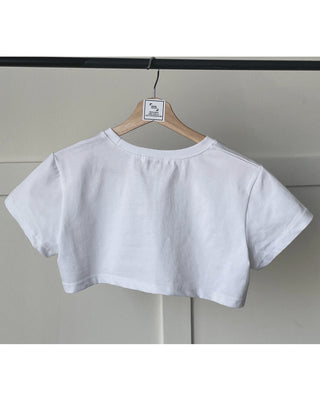 Underboob layered short crop short-sleeve tee