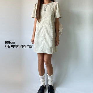 Daily Rainy Season Short Sleeve Crispy Anorak Midi Dress