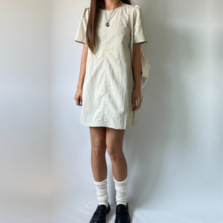 Daily Rainy Season Short Sleeve Crispy Anorak Midi Dress