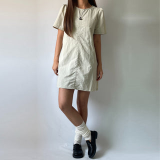 Daily Rainy Season Short Sleeve Crispy Anorak Midi Dress