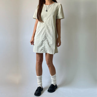 Daily Rainy Season Short Sleeve Crispy Anorak Midi Dress