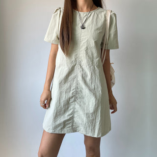 Daily Rainy Season Short Sleeve Crispy Anorak Midi Dress