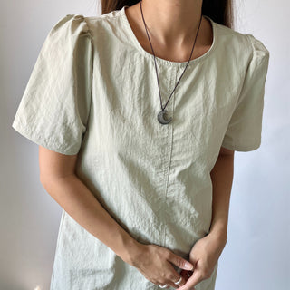 Daily Rainy Season Short Sleeve Crispy Anorak Midi Dress