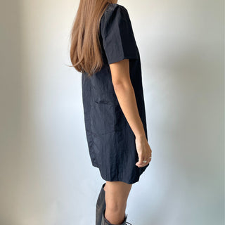 Daily Rainy Season Short Sleeve Crispy Anorak Midi Dress