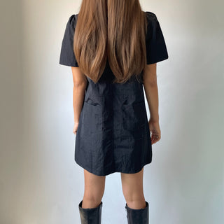 Daily Rainy Season Short Sleeve Crispy Anorak Midi Dress