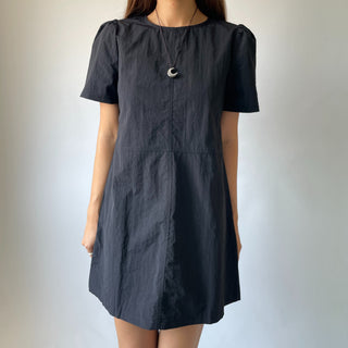 Daily Rainy Season Short Sleeve Crispy Anorak Midi Dress