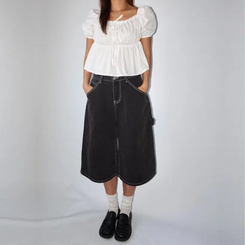 Black Dark Bermuda 34 Denim Shorts