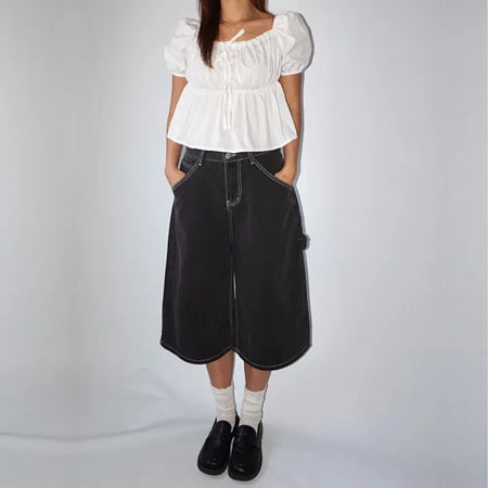 Black Dark Bermuda 34 Denim Shorts