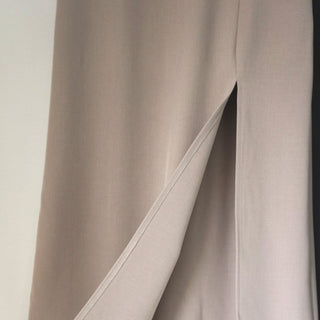 H-line Maxi Slit Long Front Slit Skirt with Elastic Back