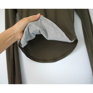 Contrast U-neck Layered Long Sleeve Tee