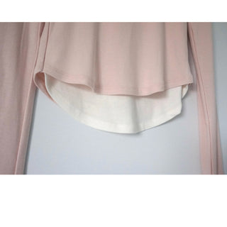 Contrast U-neck Layered Long Sleeve Tee