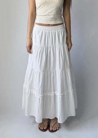 Ships Today  Tommy All-Season Long Tiered Frill Lace A-Line Spring Back-to-School Daily Skirt  Skirt