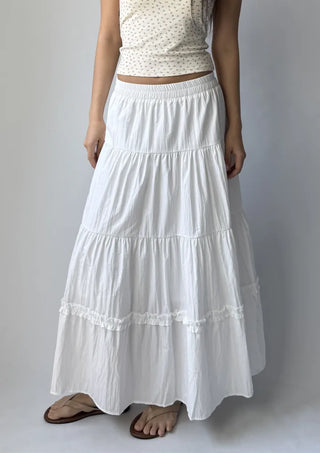 Ships Today  Tommy All-Season Long Tiered Frill Lace A-Line Spring Back-to-School Daily Skirt  Skirt