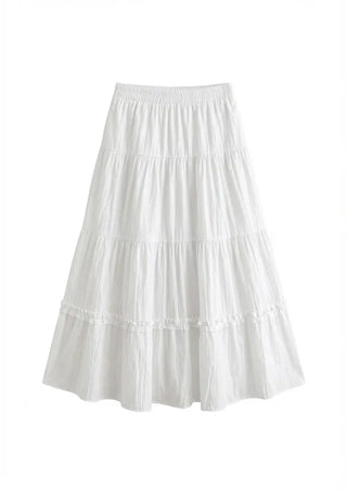 Ships Today  Tommy All-Season Long Tiered Frill Lace A-Line Spring Back-to-School Daily Skirt  Skirt