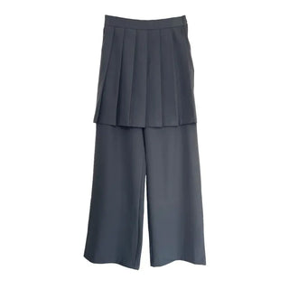 SET Skirt-Pants Pleated Pintuck Wide Layered Skirt-Pants Set Korea